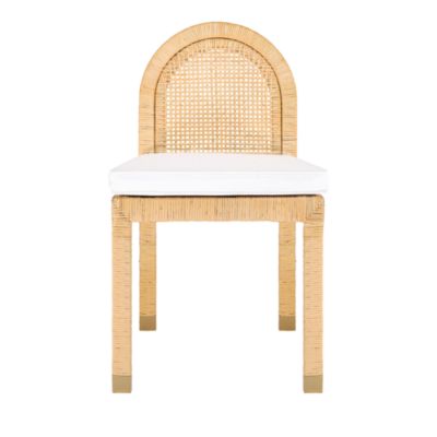  Amara Rattan and Performance Fabric Arched Back Dining Chair in Natural
