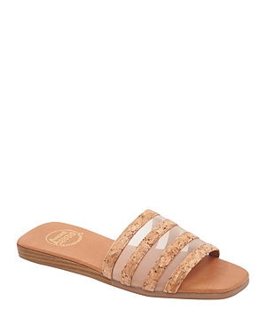 Shop Andre Assous Women's Kaila Slip On Slide Sandals In Natural