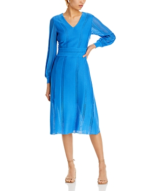 Shop Misook Mixed Stitch Dress In Adriatic Blue