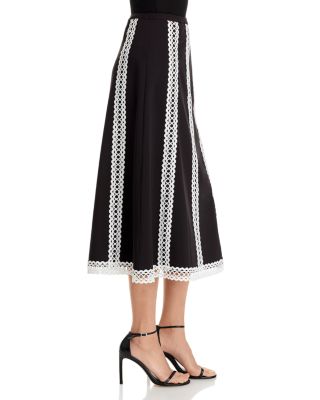 Eyelet Trim A Line Skirt
