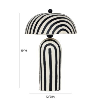 Maiori Striped Papier Mache Table Lamp