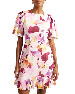 Shop Hobbs London Iona Floral Print Dress In Pink Multi