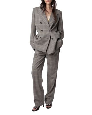 Vaena Plaid Oversized Blazer