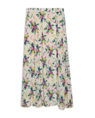 Zadig & Voltaire June Floral Button Front Midi Skirt