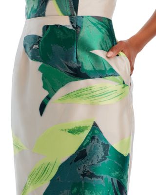 Asymmetrical Tropical Midi Dress