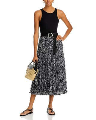 スカート Michael Kors FW23 MIDI SKIRT (MF3709I33D_001BLACK) Logo Tape Stretch Viscose Midi Skirt | Michael Kors [US]