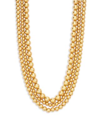 Kenneth Jay Lane - Beaded Triple Row Strand Necklace, 17"