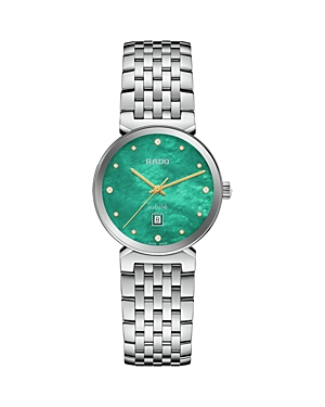 Shop Rado Florence Diamonds Quartz Watch, 30mm In Green/silver