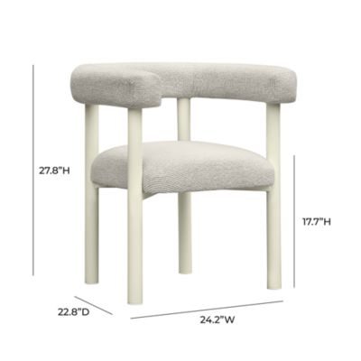  Jackie Outdoor Textured Dining Chair in Cream