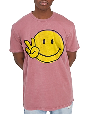 Kid Dangerous Smiley Short Sleeve Graphic Tee In Pink