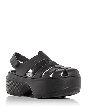 Shop Crocs Women's Stomp Slingback Platform Fisherman Sandals In Black