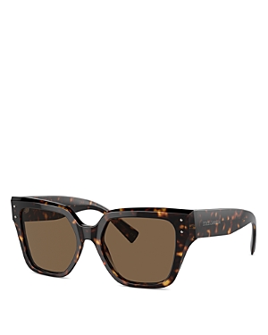 Shop Dolce & Gabbana The Sharp Family Square Sunglasses, 52mm In Havana/brown Solid