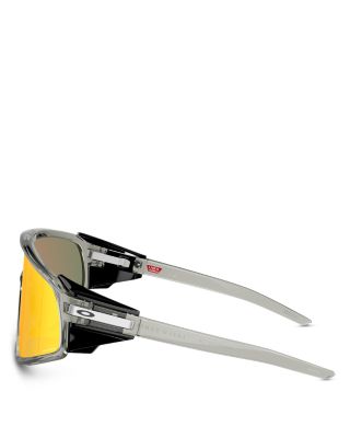 Latch Panel Rectangular Shield Sunglasses, 135mm
