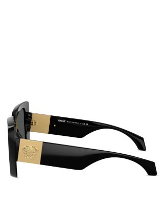 Medusa Plaque Square Sunglasses, 54mm