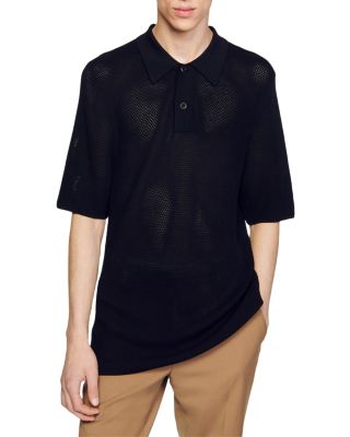 Sandro Pablo Openwork Knit Polo Shirt