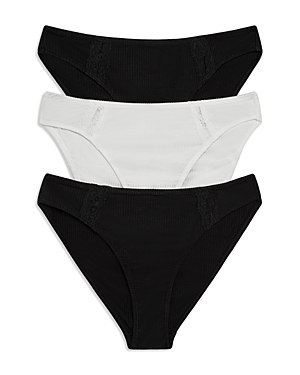 Shop Honeydew Minnie Hipster Bikini 3 Pack In Black/white/black