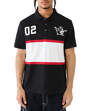 True Religion Relaxed Fit Polo In Jet Black