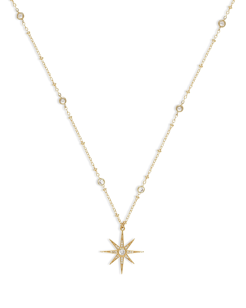 Ettika Cubic Zirconia Starburst Pendant Necklace, 21.5