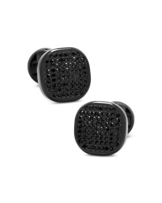 Black Pav&eacute; Crystal Stud & Cufflink Set