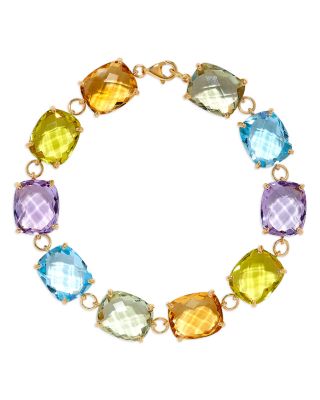 Bloomingdale's Fine Collection - Multi-Gemstone Link Bracelet in 14K Yellow Gold