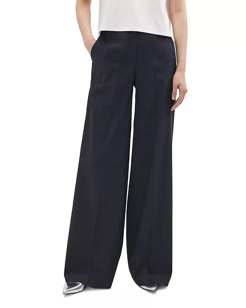 Theory High Waist Wide Leg Trousers