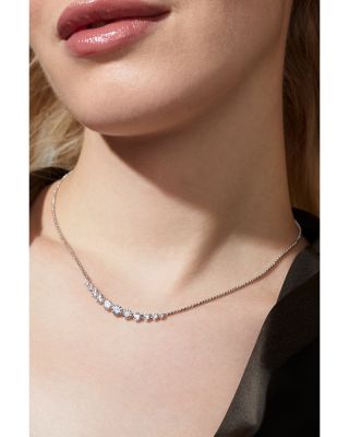 Perfect Tennis Graduated Cubic Zirconia Statement Necklace, 15"-18"