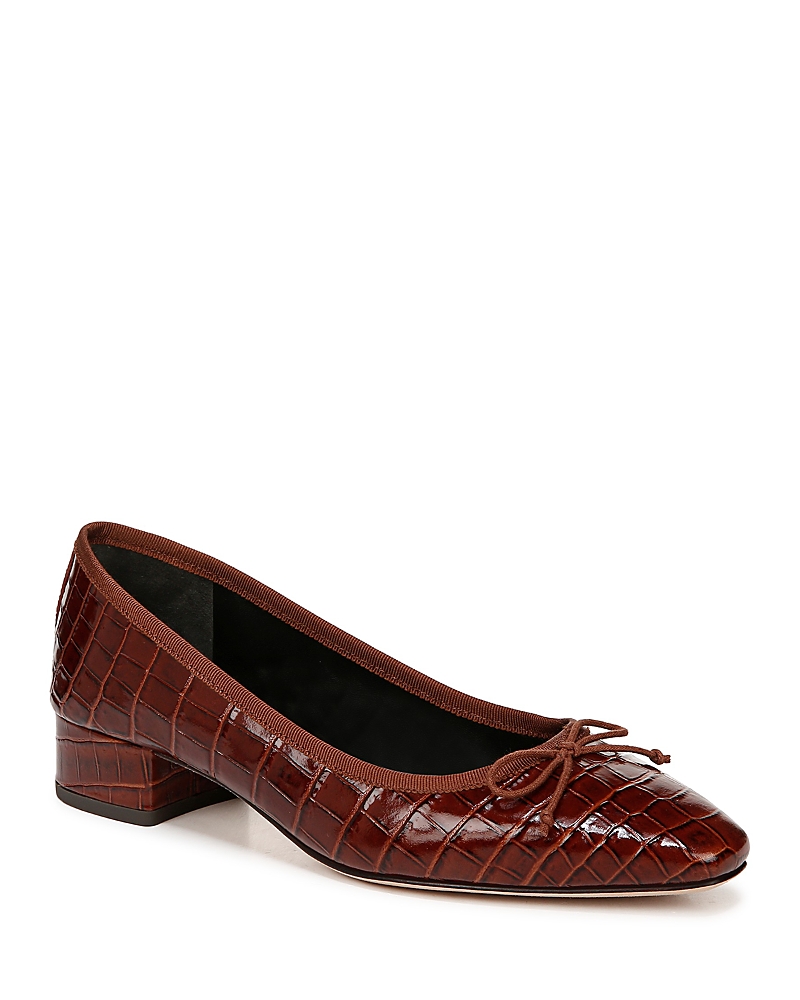 Veronica Beard Cecile Square Toe Pump In Sepia
