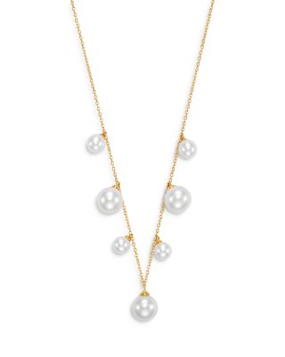 Bloomingdale's Fine Collection - Cultured Freshwater Pearl Dangle Collar Necklace in 14K Yellow Gold, 16-18"