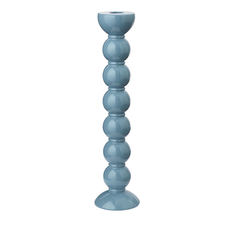 Addison Ross White Bobbin Candlestick Holder In Chambray