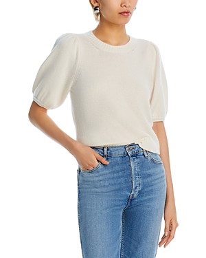 Paige Lucerne Cashmere Puff Sleeve Top In Ivory