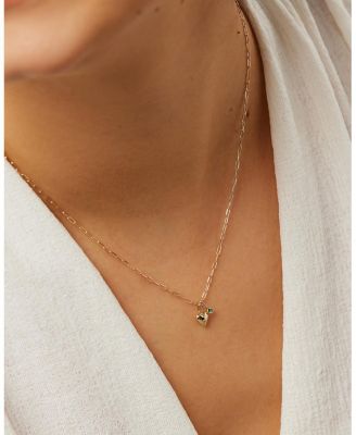 10K Gold Heart & Stone Necklace