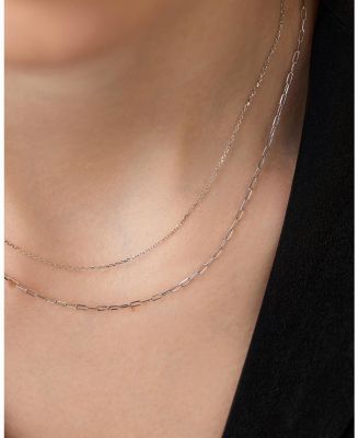 10K White Gold Layered Necklace