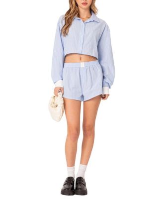 Lea Cropped Button Up Shirt