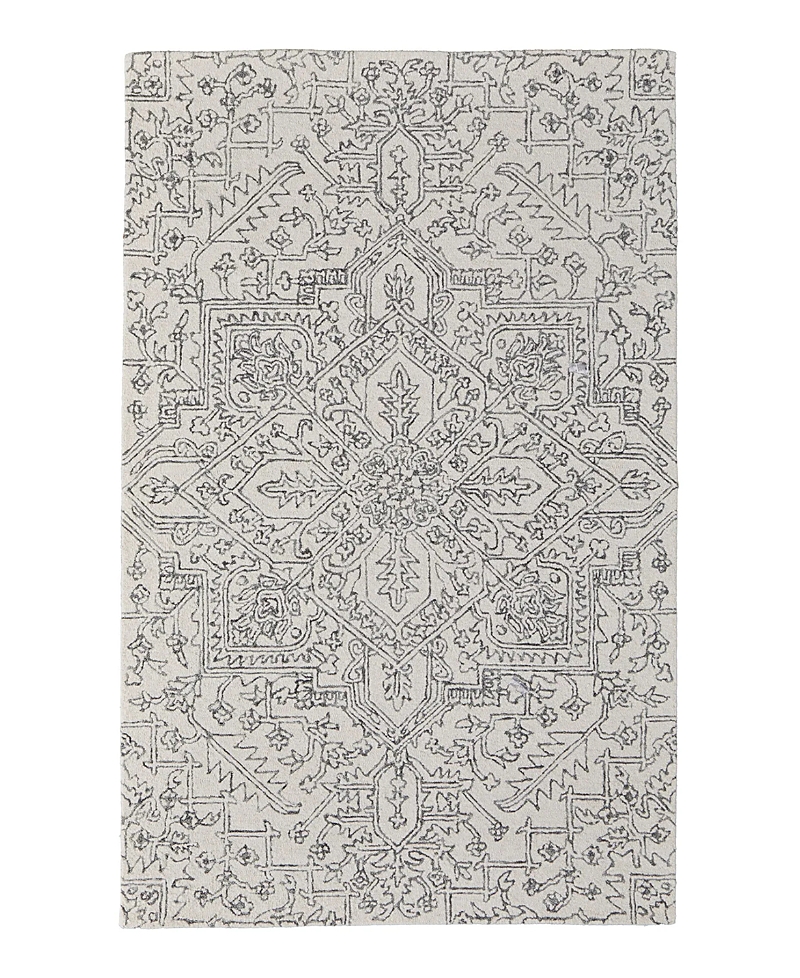 Shop Feizy Belfort 8698778f Area Rug, 5' X 8' In Ivory/charcoal
