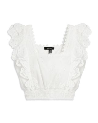 AQUA - Girls' Eyelet Top, Little Kid, Big Kid