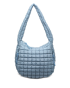 Shop Sol & Selene Revive Extra Large Quilted Nylon Hobo In Sky Blue
