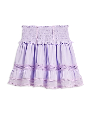 Shop Katiejnyc Girls' Lara Smocked Ruffle Skirt - Big Kid In Lilac