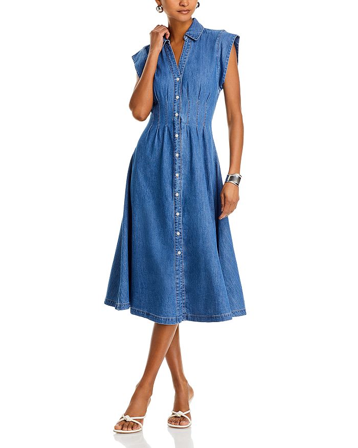 Veronica Beard Belmar Mixed-Media Midi Dress