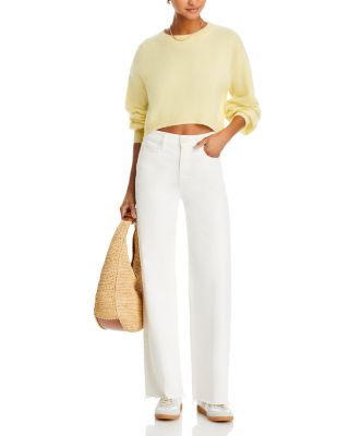 Anessa 31" High Rise Raw Hem Jeans in Tonal Exru