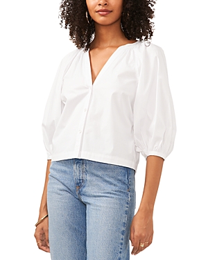 Shop Vince Camuto Blouson Sleeve Shirt In Ultra White