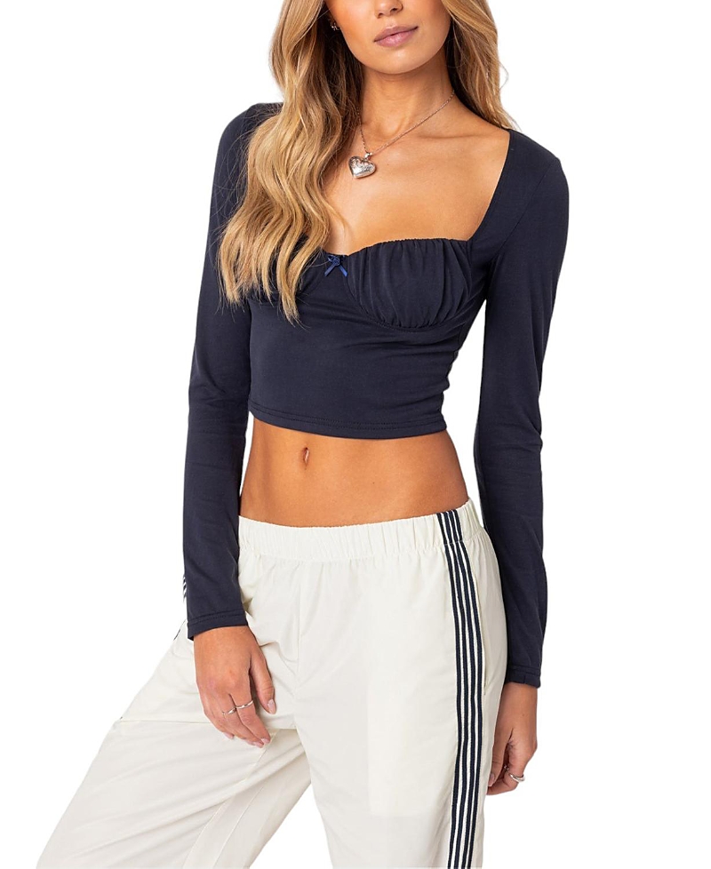 EDIKTED RAIN CUPPED LONG SLEEVE TOP
