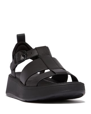 FitFlop - Women's F-Mode Microwobbleboard™ Leather Platform Sandals