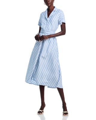 T Tahari - Short Sleeve Midi Shirt Dress