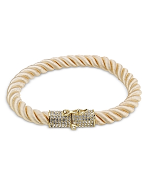 Shop Aqua Eno Pave Clasp Twisted Cord Flex Bracelet - 100% Exclusive In Ivory