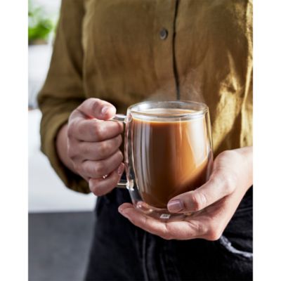 Sorrento Plus Latte Glass Mug, Set of 2