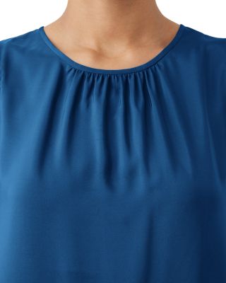 Eileen Fisher Silk Round Neck Tiered Dress