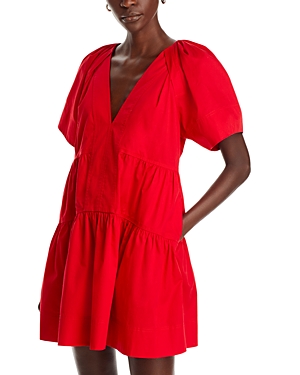 Shop A.l.c Camila Tiered Dress In Rouge