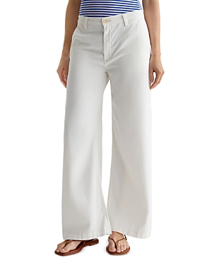 Twill Tailored Fit Wide Leg Pants