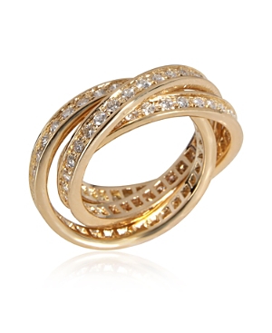 Shop Pre-owned Cartier  Cartier Trinity Diamond Ring In 18k Gold