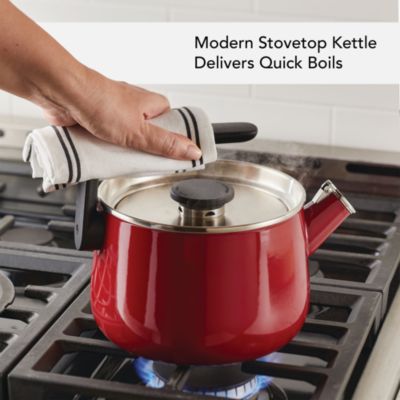 Enameled Steel Induction 2 Qt Whistling Tea Kettle